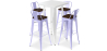 Buy White Table and 4 Industrial Design Bar Stools Pack - Bistrot Stylix Lavander 60130 in the Europe