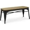 Buy Bench Tolix Style Industrial Design Metal and Light Wood - New Edition Black 60131