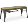 Buy Bench Tolix Style Industrial Design Metal and Light Wood - New Edition Dark grey 60131