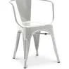 Buy Dining Chair with armrest Tolix Style industrial design Metal - New Edition Steel 60140