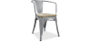Buy Dining Chair with armrest Stylix industrial design Metal and Light Wood - New Edition Light grey 60143 - prices