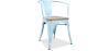 Buy Dining Chair with Armrests - Industrial Design - Wood and Steel - New Edition - Stylix Light blue 60143 Home delivery