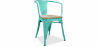 Buy Dining Chair with armrest Stylix industrial design Metal and Light Wood - New Edition Pastel green 60143 with a guarantee