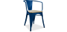 Buy Dining Chair with Armrests - Industrial Design - Wood and Steel - New Edition - Stylix Dark blue 60143 at Privatefloor