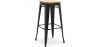 Buy Bar Stool - Industrial Design - Wood & Steel - 76cm - New Edition - Stylix Black 60144 - prices