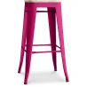 Buy Bar stool Tolix Style industrial design Metal and Light Wood - 76 cm - New Edition Fuchsia 60144