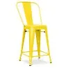 Buy Bar stool with backrest Tolix Style industrial design Metal - 60 cm - New Edition Yellow 60146