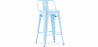 Buy Stylix stool with small backrest - 60cm Light blue 58409 with a guarantee