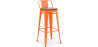 Buy Bar stool with small backrest  Stylix industrial design Metal and Dark Wood - 76 cm - New Edition Orange 60150 in the Europe