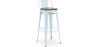 Buy Bar stool with small backrest  Stylix industrial design Metal and Dark Wood - 76 cm - New Edition Light blue 60150 - prices
