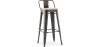 Buy Bar Stool with Backrest - Industrial Design - Wood & Steel - 76cm - New Edition - Stylix Metallic bronze 60152 - prices