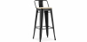 Buy Bar Stool with Backrest - Industrial Design - Wood & Steel - 76cm - New Edition - Stylix Black 60152 with a guarantee