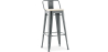 Buy Bar Stool with Backrest - Industrial Design - Wood & Steel - 76cm - New Edition - Stylix Industriel 60152 - in the EU