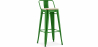 Buy Bar Stool with Backrest - Industrial Design - Wood & Steel - 76cm - New Edition - Stylix Green 60152 at Privatefloor
