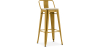 Buy Bar Stool with Backrest - Industrial Design - Wood & Steel - 76cm - New Edition - Stylix Gold 60152 in the Europe