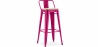 Buy Bar stool with small backrest Stylix industrial design Metal and Light Wood - 76 cm - New Edition Fuchsia 60152 - in the EU