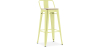 Buy Bar Stool with Backrest - Industrial Design - Wood & Steel - 76cm - New Edition - Stylix Pastel yellow 60152 at Privatefloor