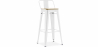Buy Bar Stool with Backrest - Industrial Design - Wood & Steel - 76cm - New Edition - Stylix White 60152 Home delivery