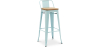 Buy Bar stool with small backrest Stylix industrial design Metal and Light Wood - 76 cm - New Edition Light blue 60152 - in the EU