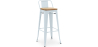 Buy Bar stool with small backrest Stylix industrial design Metal and Light Wood - 76 cm - New Edition Grey blue 60152 Home delivery