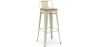 Buy Bar Stool with Backrest - Industrial Design - Wood & Steel - 76cm - New Edition - Stylix Pale Green 60152 - prices