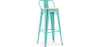 Buy Bar Stool with Backrest - Industrial Design - Wood & Steel - 76cm - New Edition - Stylix Pastel green 60152 at Privatefloor