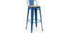 Buy Bar stool with small backrest Stylix industrial design Metal and Light Wood - 76 cm - New Edition Dark blue 60152 - in the EU