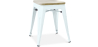 Buy Industrial Design Bar Stool - Wood & Steel - 45cm - New Edition - Stylix Grey blue 60153 with a guarantee