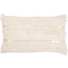 Buy Rectangular Cushion in Boho Bali Style, Cotton, cover + filling - Cassandra White 60178
