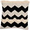 Buy Square Cotton Cushion in Boho Bali Style, cover + filling - Glinda White / Black 60182