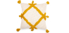 Buy Square Cotton Cushion in Boho Bali Style, cover + filling - Frewla Yellow 60204 - in the EU