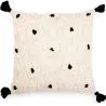 Buy Square Cotton Cushion in Boho Bali Style, cover + filling - Eleanor Black 60223