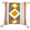 Buy Square Cotton Cushion in Boho Bali Style, cover + filling - Mabel Multicolour 60225