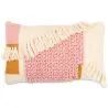 Buy Rectangular Cushion in Boho Bali Style, Wool, cover + filling  - Georgia Pink 60231