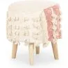 Buy Pouffe Stool in Boho Style, Cotton - Batty Bali Beige 60260