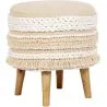 Buy Pouffe Stool in Boho Style, Wood and Cotton - Ivy  Bali Ivory 60262