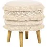 Buy Pouffe Stool in Boho Style, Cotton - Jenny Bali White 60264