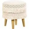 Buy Pouffe Stool in Boho Style, Cotton - Debra Bali Cream 60265