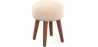 Buy Low Round Stool in Boho Bali Style, Wood and Canvas - Hiwal White 60282 - in the EU