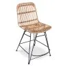 Buy Counter Stool in Boho Bali Style, Rattan and Iron - Prena Black 60293