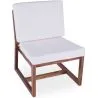 Buy Garden Armchair in Boho Bali Style, Wood and Canvas - Glan White 60299