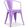 Buy  Tolix chair with armrests New Edition - Metal Light Purple 59809