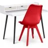 Buy Wooden Desk Set - Scandinavian Design - Thora + Dining Chair - Scandinavian Design - Denisse Red 60114