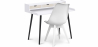 Buy Office Desk Table Wooden Design Scandinavian Style Thora + Premium Denisse Scandinavian Design chair with cushion White 60114 with a guarantee
