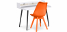 Buy Office Desk Table Wooden Design Scandinavian Style Thora + Premium Denisse Scandinavian Design chair with cushion Orange 60114 - in the EU