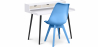 Buy Office Desk Table Wooden Design Scandinavian Style Thora + Premium Denisse Scandinavian Design chair with cushion Light blue 60114 - prices