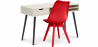 Buy Office Desk Table Wooden Design Scandinavian Style Beckett + Premium Denisse Scandinavian Design chair with cushion Red 60115 - prices