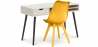 Buy Office Desk Table Wooden Design Scandinavian Style Beckett + Premium Denisse Scandinavian Design chair with cushion Yellow 60115 at Privatefloor