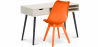 Buy Office Desk Table Wooden Design Scandinavian Style Beckett + Premium Denisse Scandinavian Design chair with cushion Orange 60115 home delivery