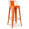 Buy Bar stool with small backrest Stylix industrial design Metal - 76 cm - New Edition Orange 60325